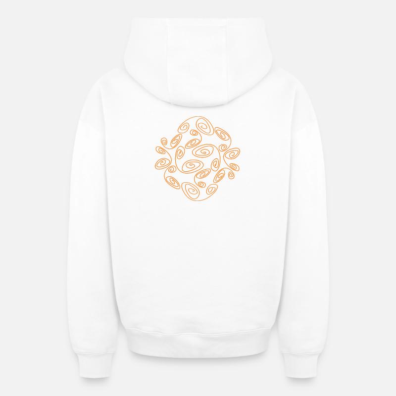 Design abstrait réalisé par Cean - Sweat à capuche unisexe zippé oversize épais SPREAD - blanc