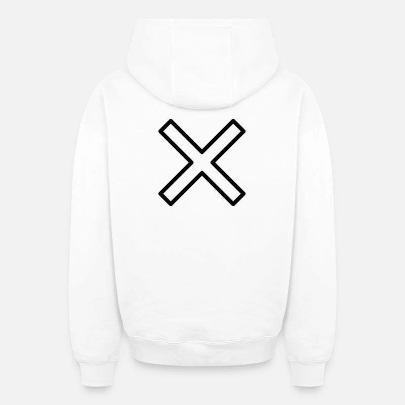 croix - Sweat à capuche unisexe zippé oversize épais SPREAD - blanc
