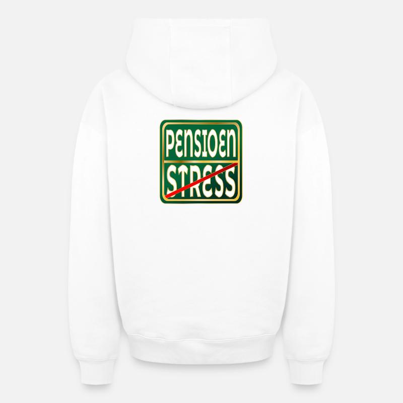 RETRAITE STRESS TRAVAIL - Sweat à capuche unisexe zippé oversize épais SPREAD - blanc