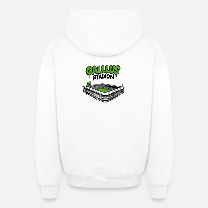 Gallusstadion - Sweat à capuche unisexe zippé oversize épais SPREAD - blanc