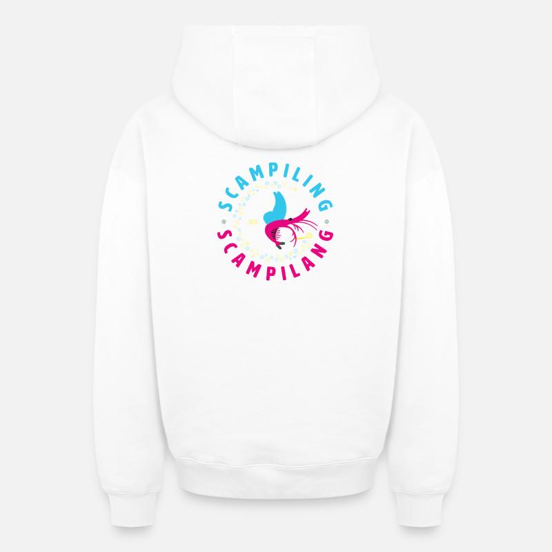 scampiling - Sweat à capuche unisexe zippé oversize épais SPREAD - blanc
