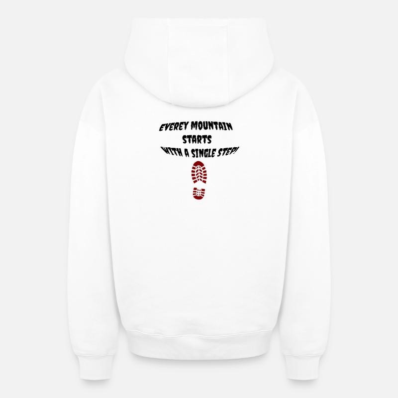 first_step - Oversized Heavyweight Unisex Zip Hoodie - Weiß