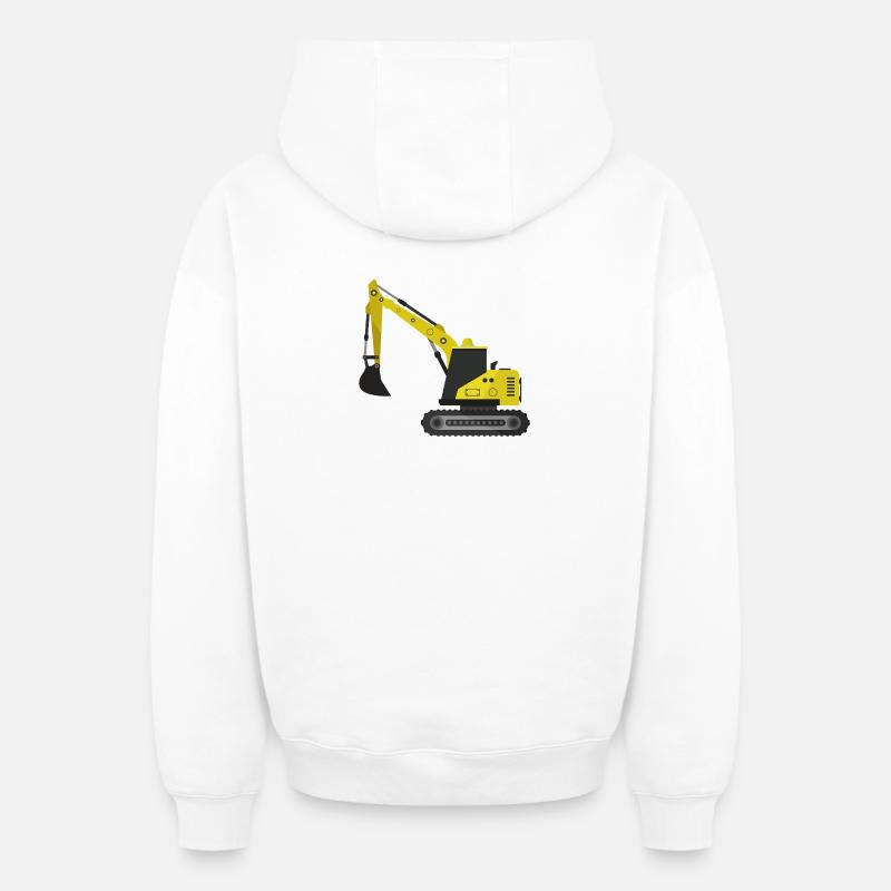 Excavatrice - Sweat à capuche unisexe zippé oversize épais SPREAD - blanc