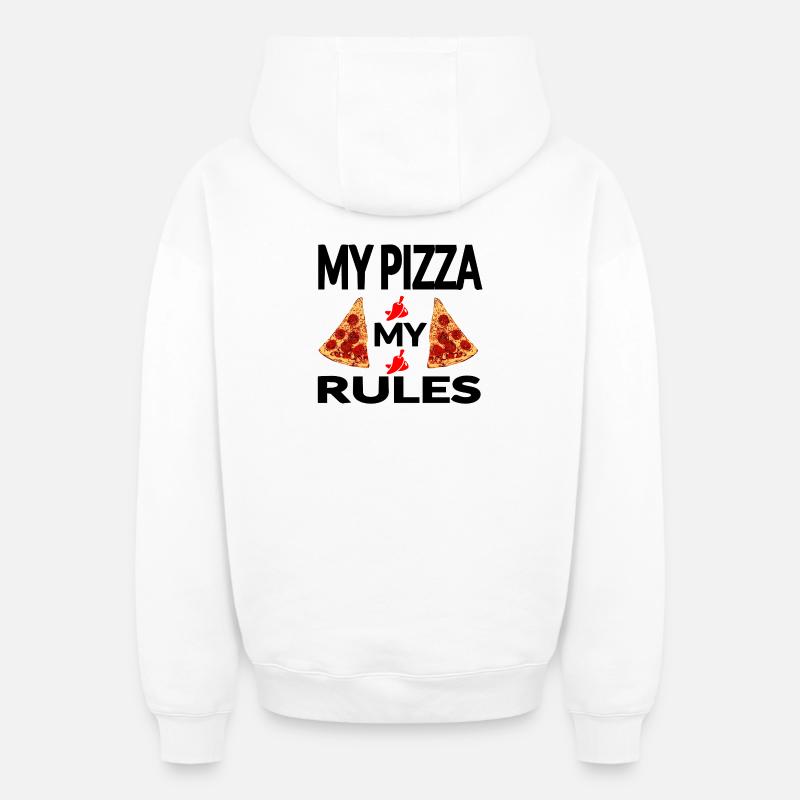 Pizza - Sweat à capuche unisexe zippé oversize épais SPREAD - blanc