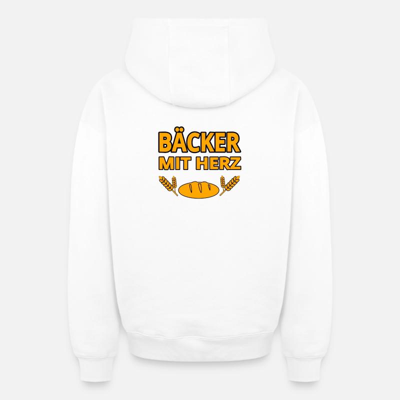 Boulanger - Sweat à capuche unisexe zippé oversize épais SPREAD - blanc