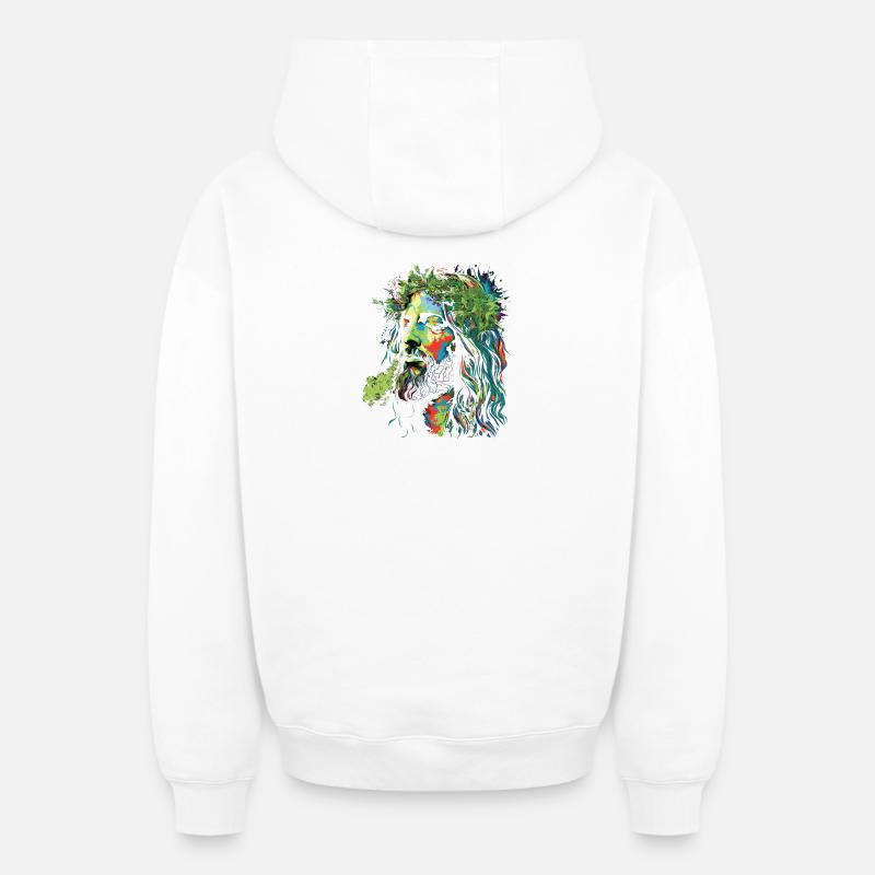 Jesus Rastafari Farbexplosion - Oversized Heavyweight Unisex Zip Hoodie - Weiß