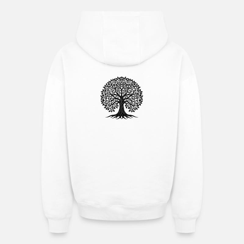 Baum - Oversized Heavyweight Unisex Zip Hoodie - Weiß