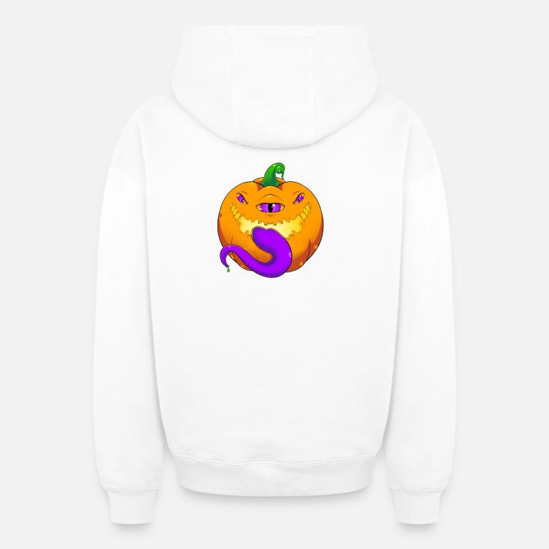 Mimic Pumpkin - Sweat à capuche unisexe zippé oversize épais SPREAD - blanc