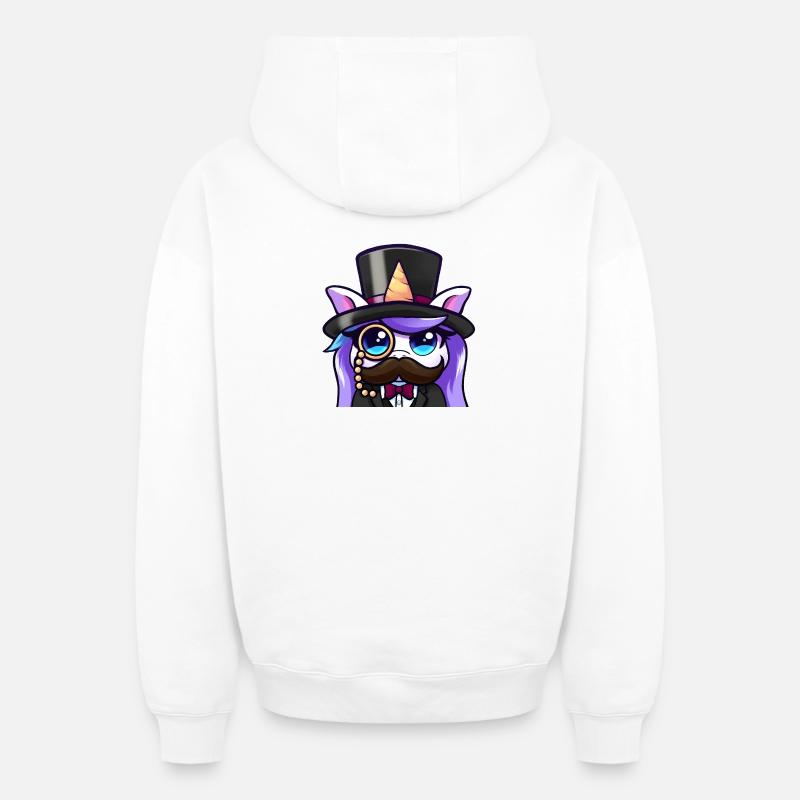 Snob Lya - Sweat à capuche unisexe zippé oversize épais SPREAD - blanc