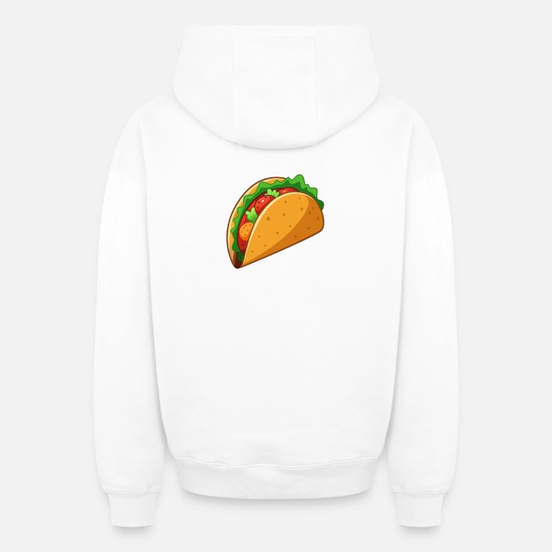 Des tacos - Sweat à capuche unisexe zippé oversize épais SPREAD - blanc