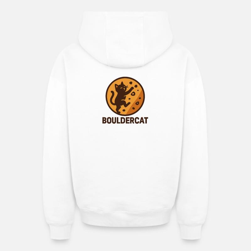 BoulderCat - Sweat à capuche unisexe zippé oversize épais SPREAD - blanc