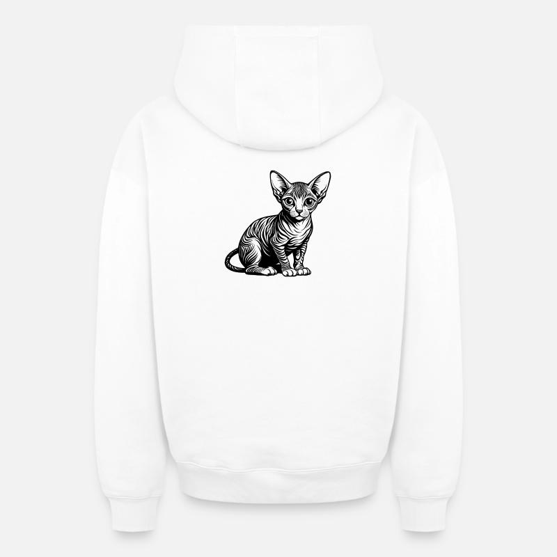 Sphynx-Katze - Oversized Heavyweight Unisex Zip Hoodie - Weiß