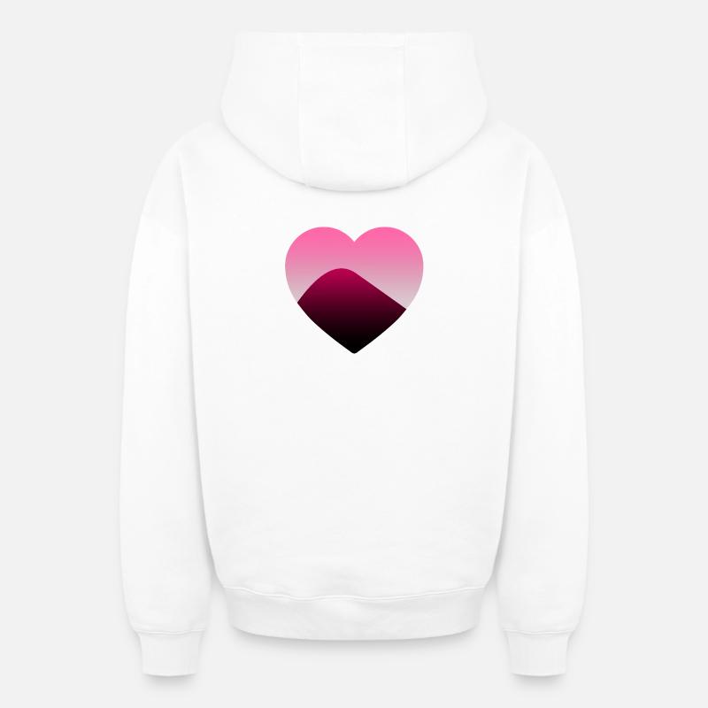 Amour - Sweat à capuche unisexe zippé oversize épais SPREAD - blanc