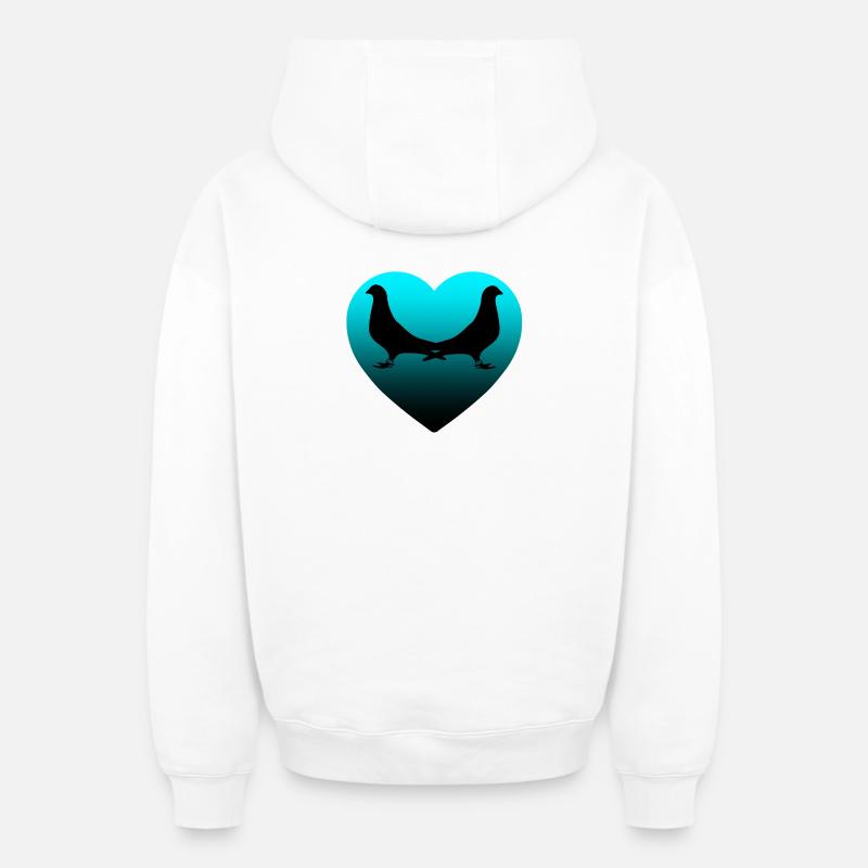 Colombes - Sweat à capuche unisexe zippé oversize épais SPREAD - blanc