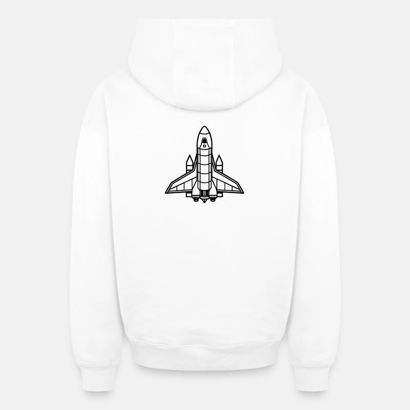 Space shuttle - Oversized Heavyweight Unisex Zip Hoodie - white