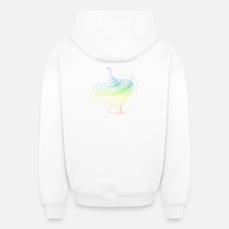 Retour au début - Sweat à capuche unisexe zippé oversize épais SPREAD - blanc