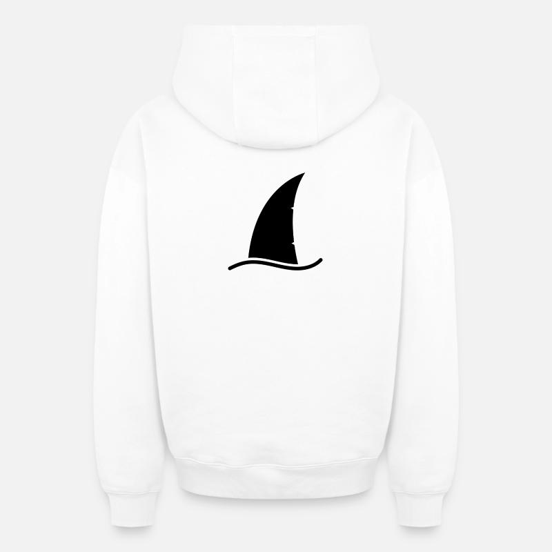 Aileron de requin - Sweat à capuche unisexe zippé oversize épais SPREAD - blanc