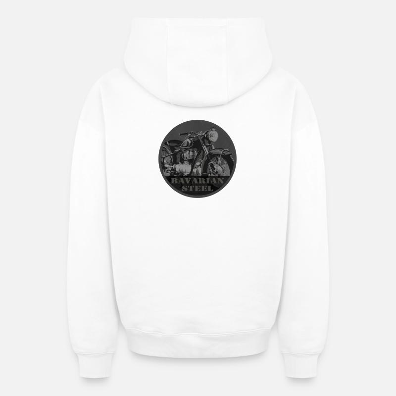 Acier bavarois - Sweat à capuche unisexe zippé oversize épais SPREAD - blanc