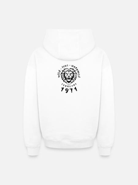 Wild, free & untamed since 02/1971 - Oversized Heavyweight Unisex Zip Hoodie - white