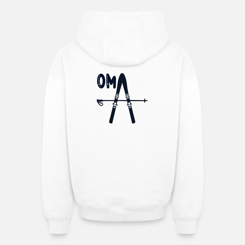 Granny Skiing Ski - Sweat à capuche unisexe zippé oversize épais SPREAD - blanc