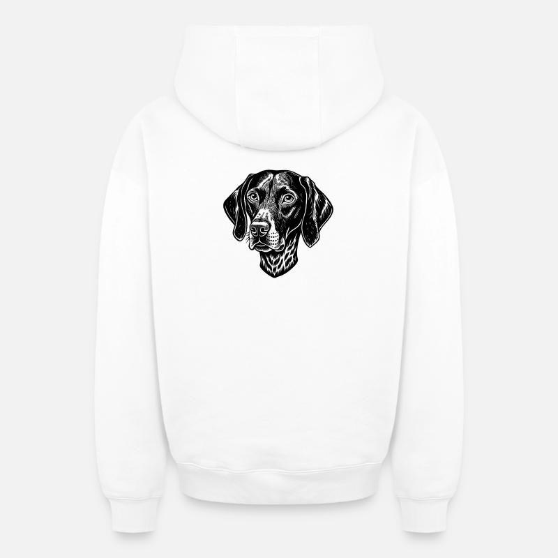 Pointer-Hund - Oversized Heavyweight Unisex Zip Hoodie - Weiß
