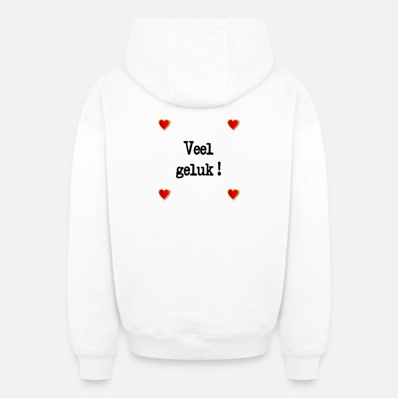Adieu bonne chance - Sweat à capuche unisexe zippé oversize épais SPREAD - blanc
