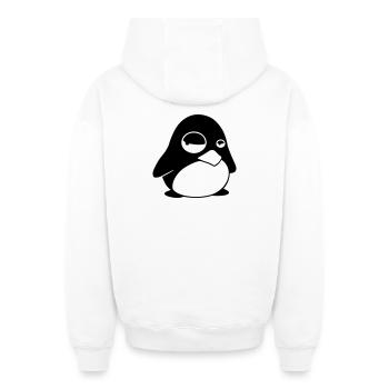 Grumpy Tux – Drôle de Penguin Linux pour les geeks - Sweat à capuche unisexe zippé oversize épais SPREAD - blanc - Dos - AI Model Male 178 light (178cm)