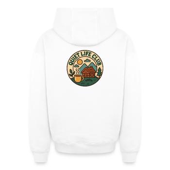 Quiet Life Club - Oversized Heavyweight Unisex Zip Hoodie - white - Back - AI Model Male 178 light (178cm)