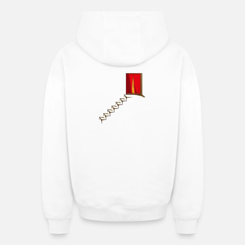ESCALIER - Sweat à capuche unisexe zippé oversize épais SPREAD - blanc