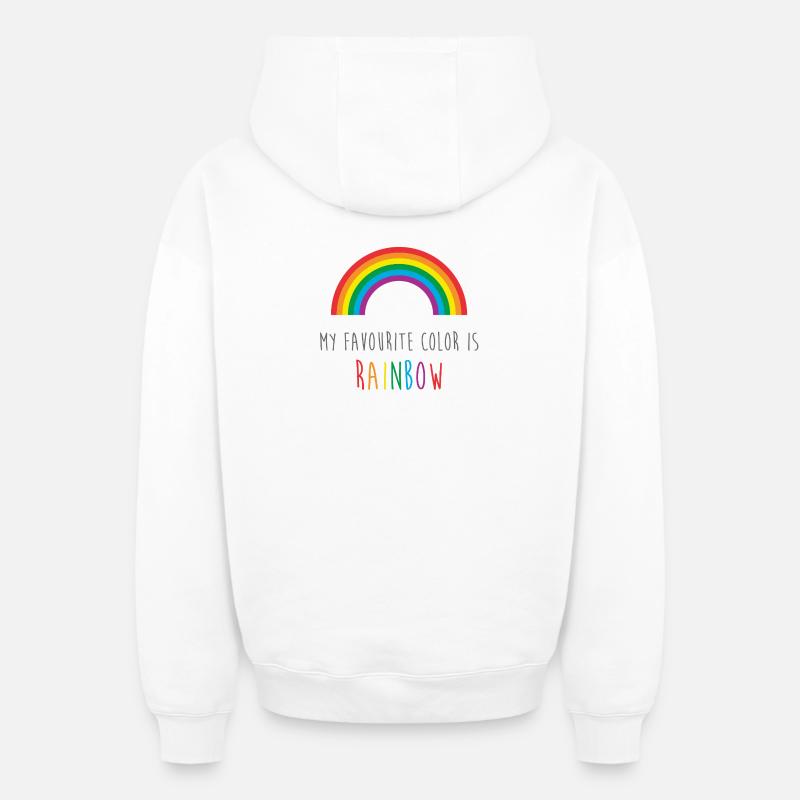 Mon Arc-en-Ciel Préféré - Sweat à capuche unisexe zippé oversize épais SPREAD - blanc
