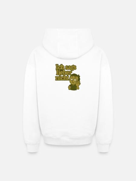 Ich sags lieber nicht Cartoon - Oversized Heavyweight Unisex Zip Hoodie - Weiß