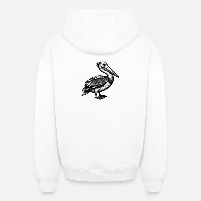 Pelican - Sweat à capuche unisexe zippé oversize épais SPREAD - blanc