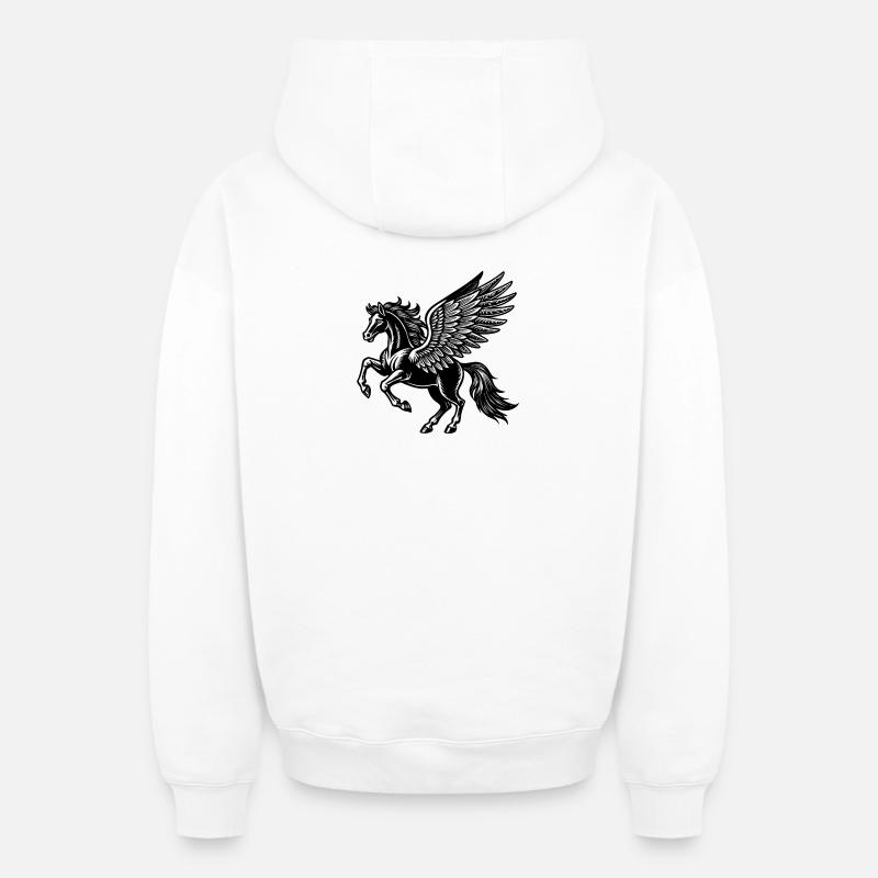 Pégase - Sweat à capuche unisexe zippé oversize épais SPREAD - blanc