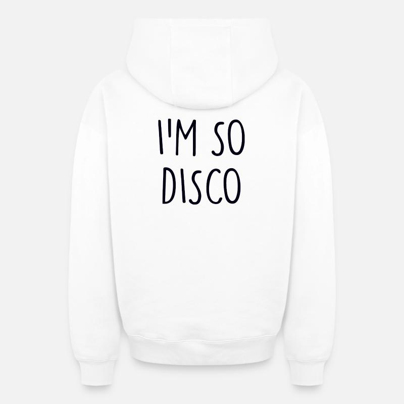 Discothèque - Sweat à capuche unisexe zippé oversize épais SPREAD - blanc