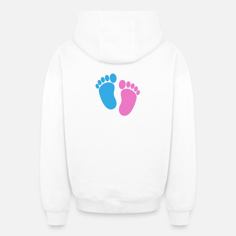 Pieds de bébé - Sweat à capuche unisexe zippé oversize épais SPREAD - blanc