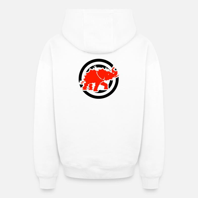 ELEPHANT - Sweat à capuche unisexe zippé oversize épais SPREAD - blanc