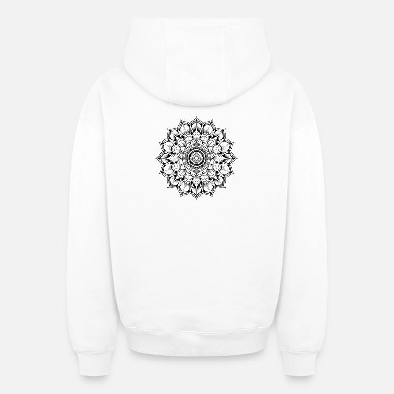 Mandala - Sweat à capuche unisexe zippé oversize épais SPREAD - blanc