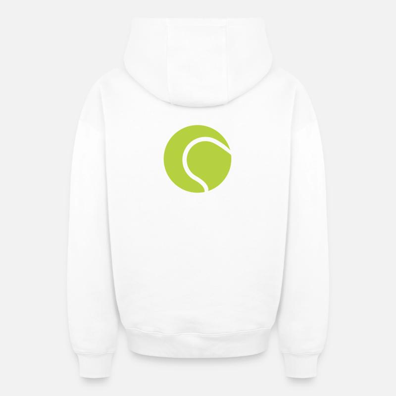 Balle de tennis - Sweat à capuche unisexe zippé oversize épais SPREAD - blanc