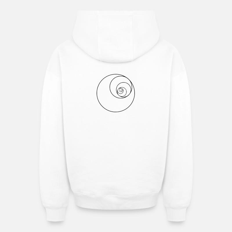 Cercle spiral de Fibonacci - Sweat à capuche unisexe zippé oversize épais SPREAD - blanc