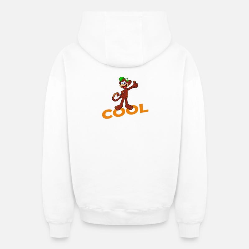 COOL MONKEY - Oversized Heavyweight Unisex Zip Hoodie - Weiß