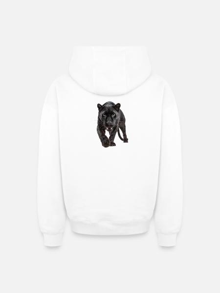 Schwarzer Panther – Kraft, Fokus, Dominanz - Oversized Heavyweight Unisex Zip Hoodie - white