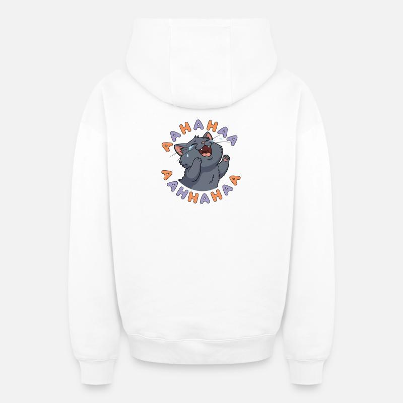 Explosion du chat rieur - Sweat à capuche unisexe zippé oversize épais SPREAD - blanc