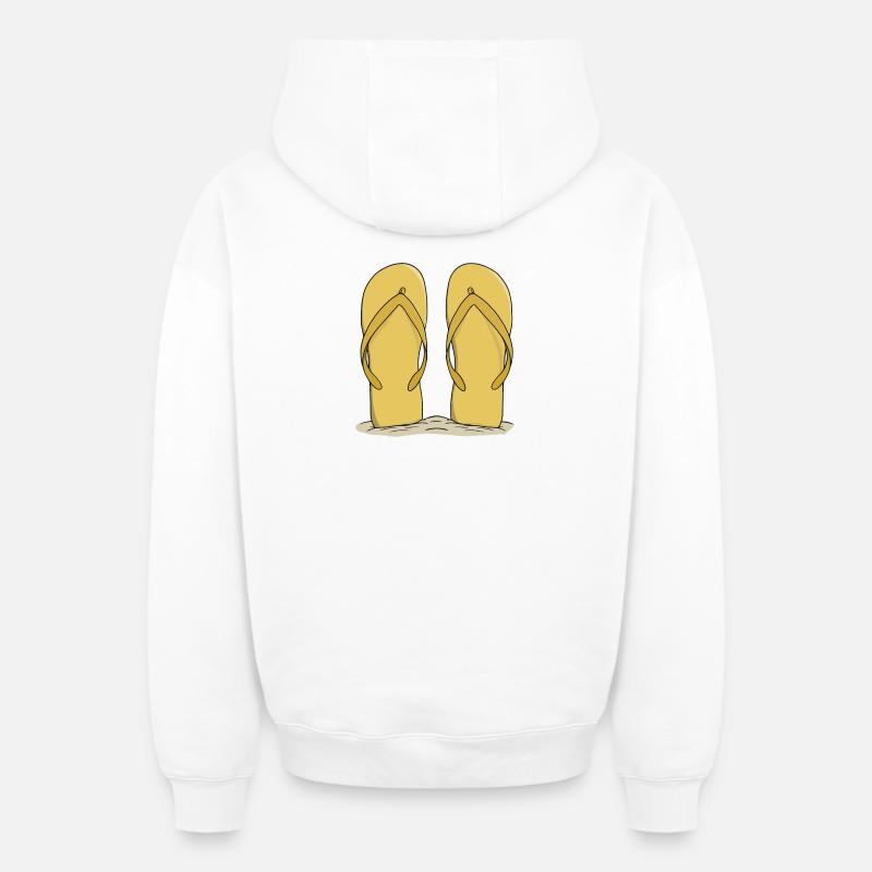 Sunny Beach Flip-Flops - Oversized Heavyweight Unisex Zip Hoodie - Weiß