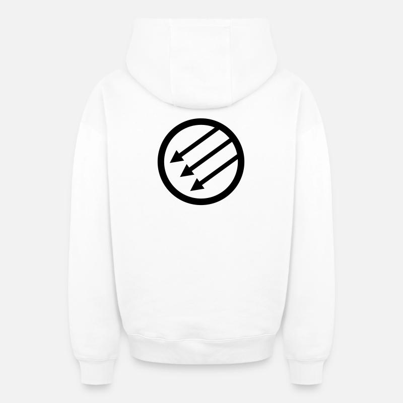 Iron Front / Eiserne Front / Järnfronten - Oversized Heavyweight Unisex Zip Hoodie - white