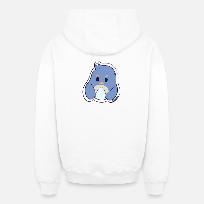 Pingouin  - Sweat à capuche unisexe zippé oversize épais SPREAD - blanc