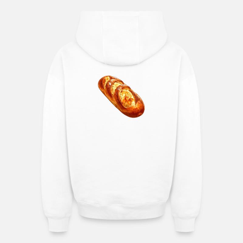 Pain ou baguette - Sweat à capuche unisexe zippé oversize épais SPREAD - blanc