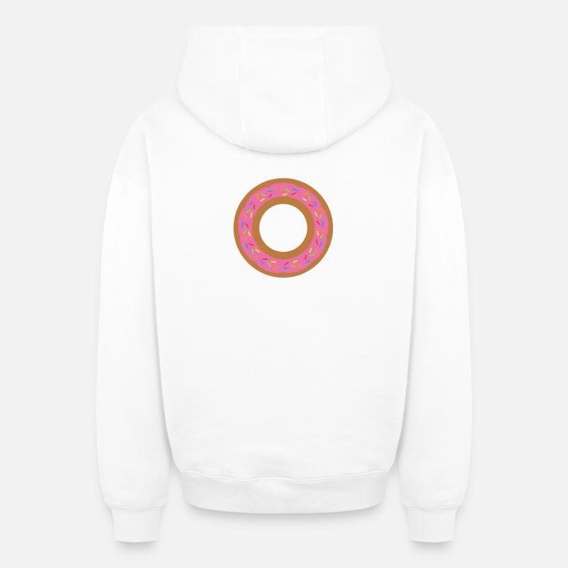 beignet - Sweat à capuche unisexe zippé oversize épais SPREAD - blanc