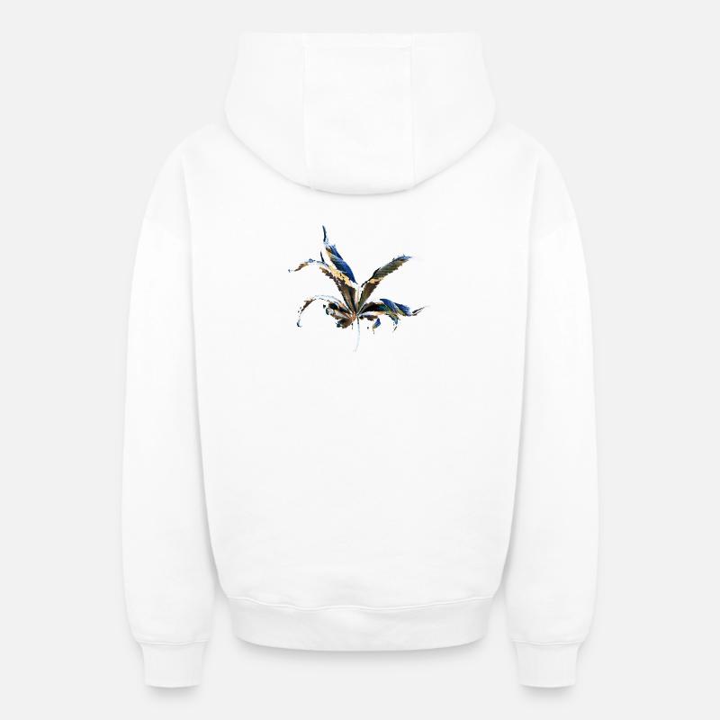 Leaf layers - Oversized Heavyweight Unisex Zip Hoodie - white