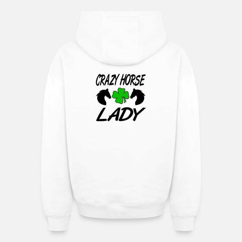 Chevaux - Sweat à capuche unisexe zippé oversize épais SPREAD - blanc