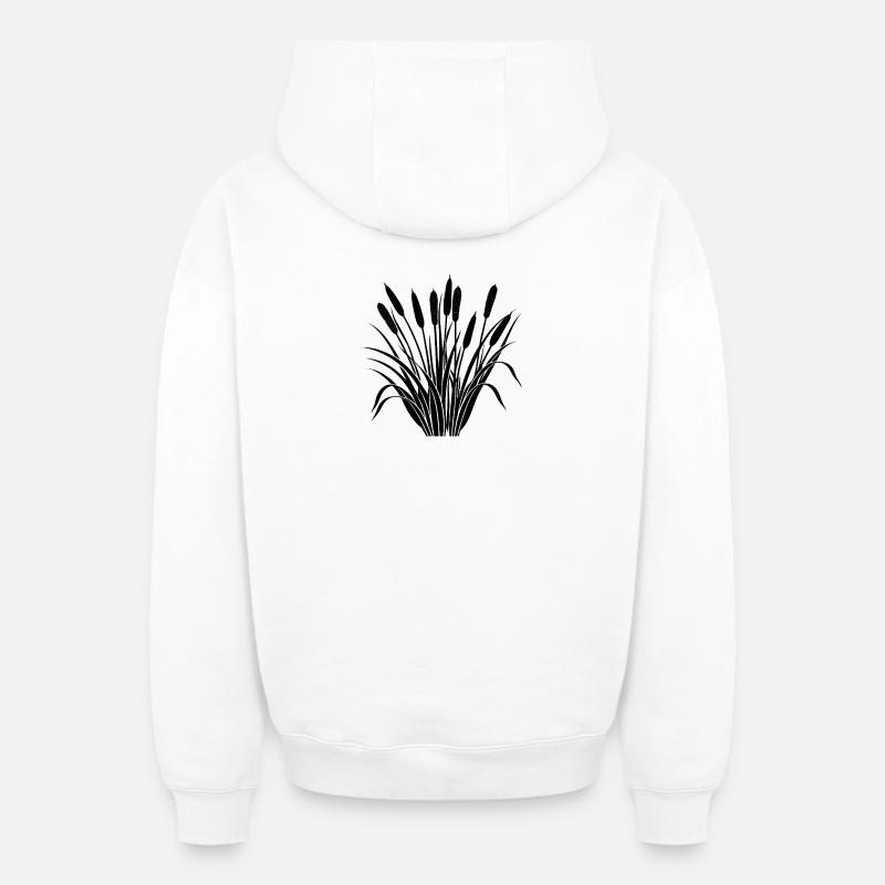 Quenouille - Sweat à capuche unisexe zippé oversize épais SPREAD - blanc